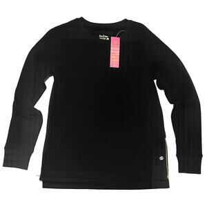 Lilly Pulitzer S Luxletic Beach Comber Pullover Sweatshirt Zipper Tunic Top Blck